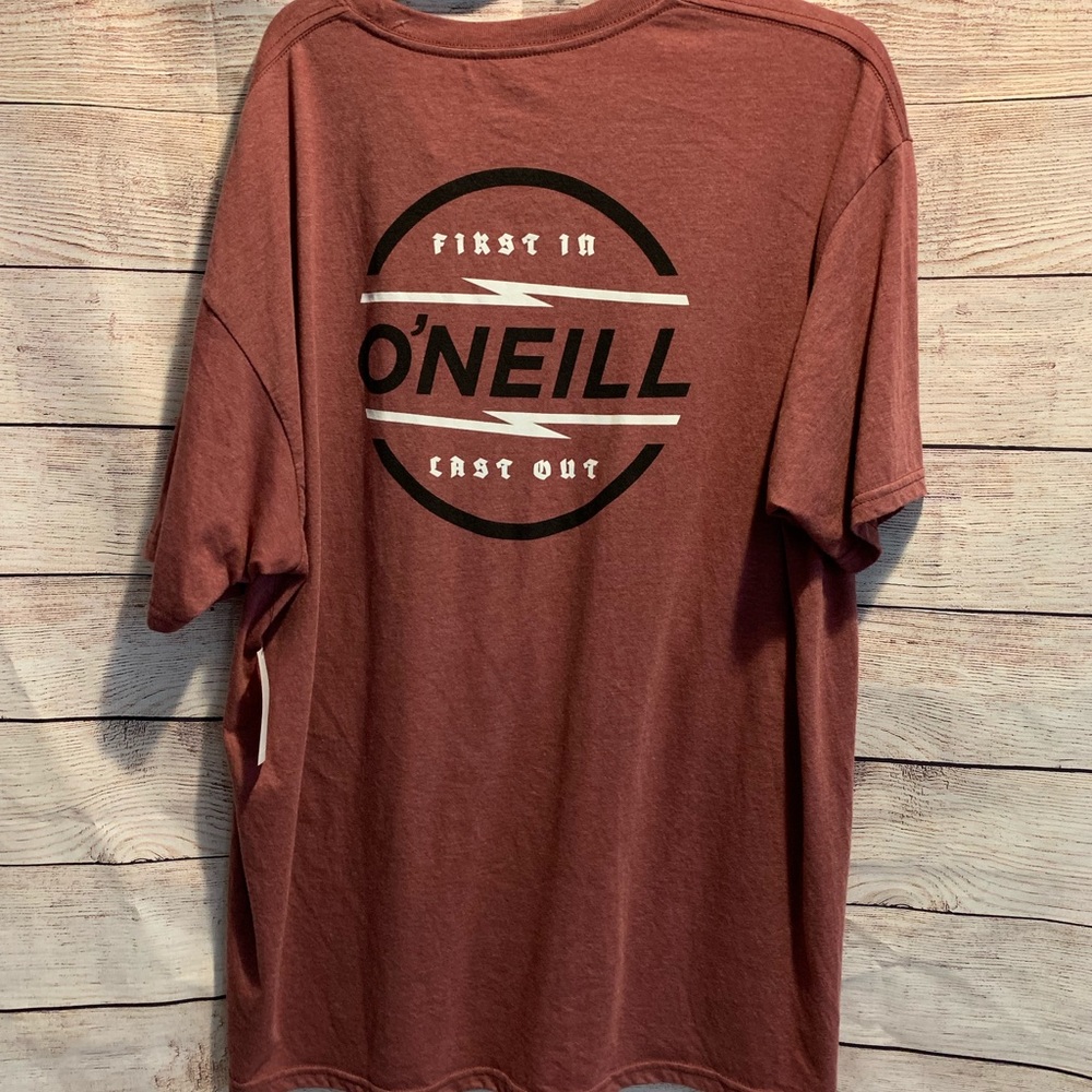 🆕O’NEILL First in Last Out  Burgundy T Shirt 2XL - Picture 5 of 8